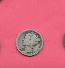 USA MERCURY DIME 1924 P AG-WORN NICE OLD ANTIQUE CIRCULATED  SILVER COIN