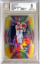 2021-22 Panini Select Gold Die Cut Premier #158 Devin Booker 01/10 Jersey Number