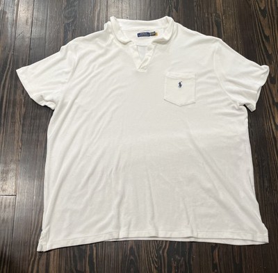 Polo Ralph Lauren Terry Cloth Polo Shirt Men s 5XB White Cotton 