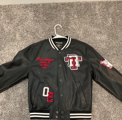 Leather true religion varsity jacket - women s ( unisex)  small