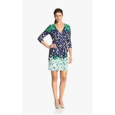 Sandra Darren Women's Three Quarter Sleeve Printed Wrap Dress Plus Size 20 W
