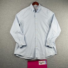 CHarles Tyrwhitt Shirt 17 Blue Check Casual Classic Button Up Long Sleeve Mens