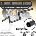 1" 7/8" Motorcycle Handlebars Drag Z Bar For Harley Honda Yamaha Suzuki Chopper