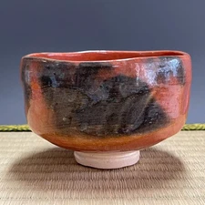 Raku Ware H106 : Japanese Pottery Chawan Matcha Tea Bowl Tea Ceremony Vintage