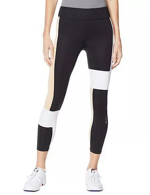 Fila Performance Basia 7/8 Colorblock Women's Legging Black XL New