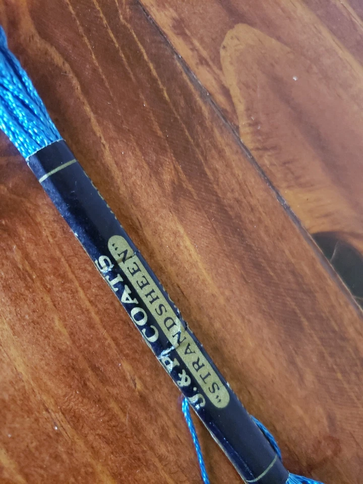 J&P Coats Strandsheen Rayon 4 Yrds 4 Strand  Color 334 Blue embroidery thread - Image 3 of 4