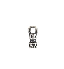 Sterling Silver 1.5mm Hole Leather Cord Oxidized Crimp End Caps 2pcs 5427-2