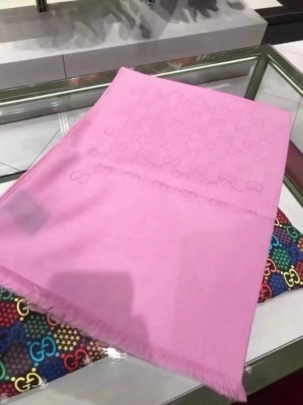 【Neuf】Foulard Femme Gucci avec Double Imprimé G Couleur : Rose 8027400176 70% Laine