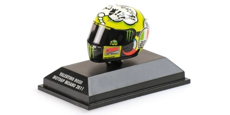 MODELLINO CASCO SCALA 1:8 MINICHAMPS VALENTINO ROSSI MOTOGP MISANO 2011 DIE CAST - Immagine 2 di 4