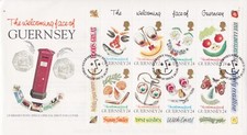 Unaddressed Guernsey FDC Cover 1995 THE WELCOMING FACE OF GUERNSEY STAMP SHEET