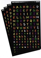 4 large Sheets Alphabet ABC Upper Lower Case Stickers Colorful Letters 