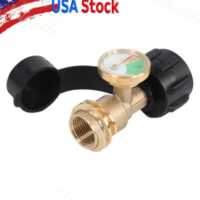 #ad LP Gas Brass Adapter with Pressure Indicator Propane Tank Gauge for BBQ Grill $10.16