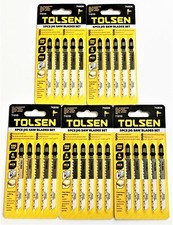 25 TOLSEN T-SHANK JIG SAW BLADES SWISS JIGSAW WOOD PVC 6TPI HCS T101D 76806