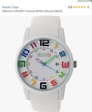 Crayo Festival White Dial White Silicone Unisex Watch CR2001