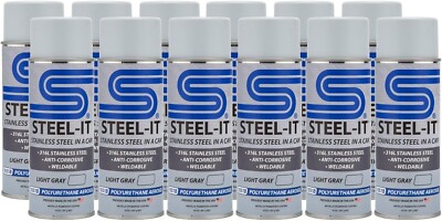 STEEL-IT 1051B Polyurethane Protective Spray 14oz Can - Light Gray - 12 Pack