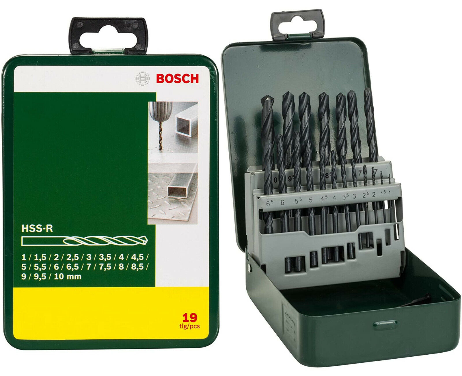 Bosch 19 brocas helocoidales Ø 1-10 mm para taladrar metal,de acero ultra...