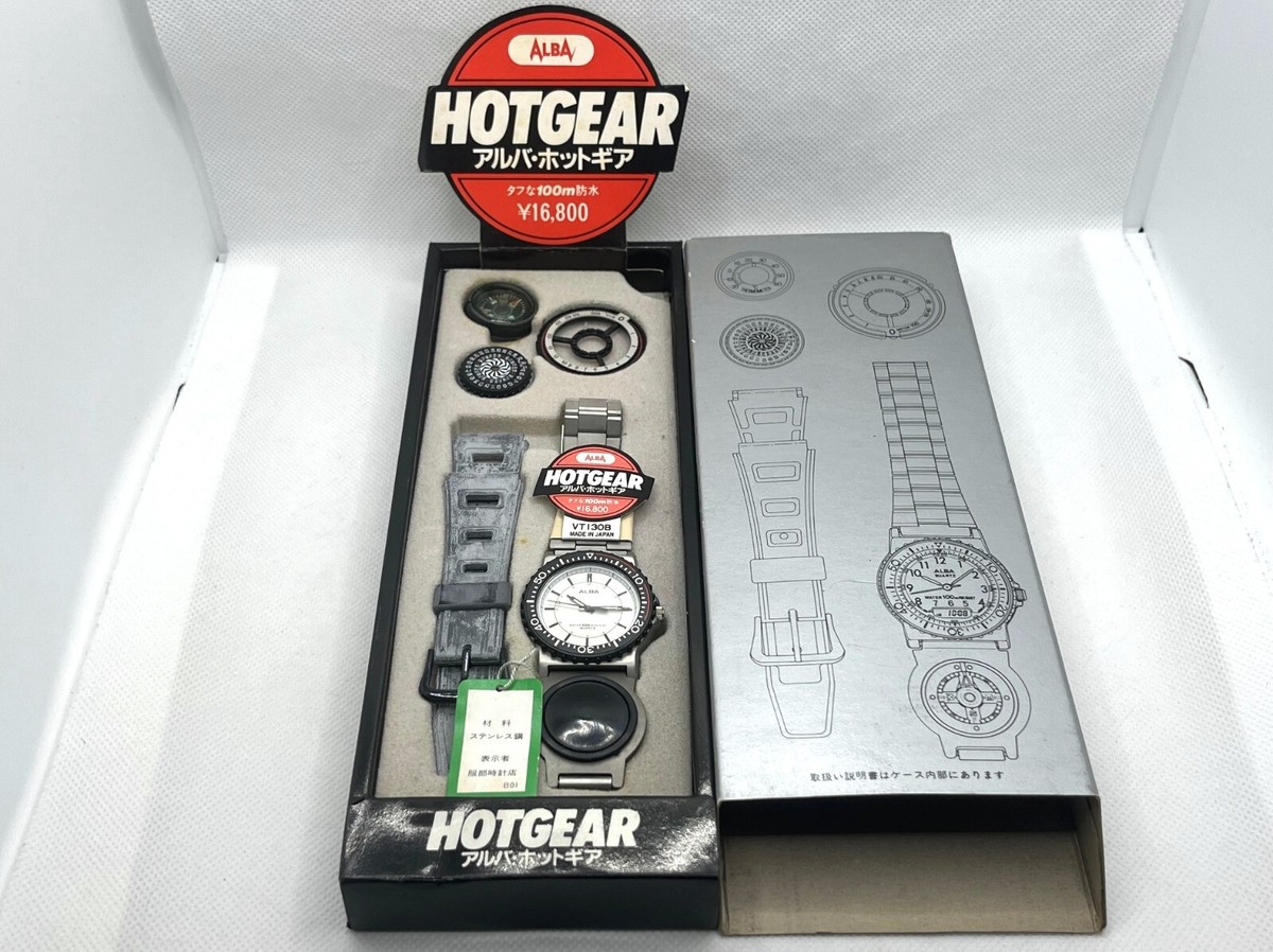 Auth Vintage SEIKO ALBA Hotgear Wristwatch Watch Set Quartz