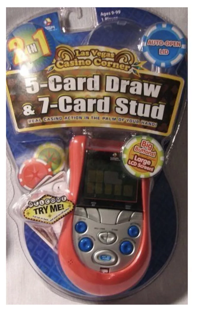 Electronic Handheld Poker Las Vegas Casino Corner 5 Card Draw