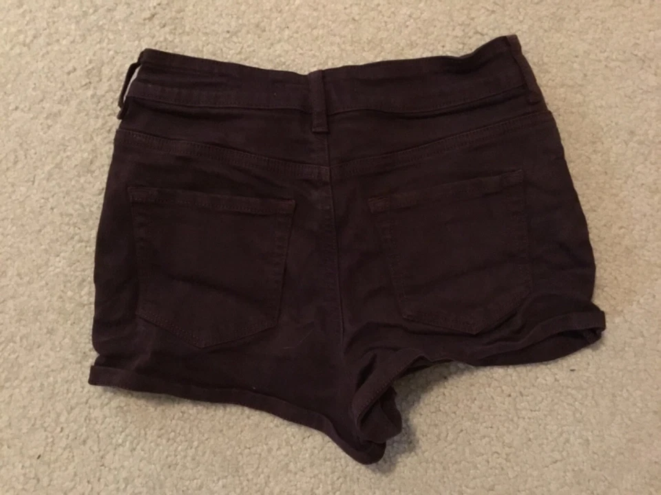 Женские шорты Bullhead размер 1 темно-бордовые супер высокая посадка короткие эластичные джинсовые - Изображение 2 из 2