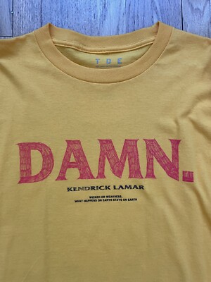 Kendrick Lamar DAMN T.D.E ロンT Kendrick Lamar DAMN Long Sleeve T-Shirt ShirtYellow Size L