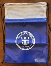Royal Caribbean RCCL Crown & Anchor Society String Backpack Zip Pocket NIP