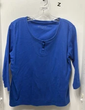Rebecca Malone Blue Long Sleeve Top Size Large