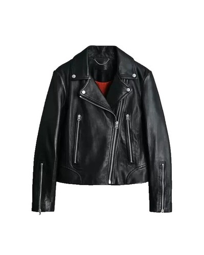 Rag & Bone Women's ICONS Andrea Lamb Leather Jacket Black XXS B4HP