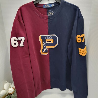 New Polo Ralph Lauren Mens Patch Varsity Letter P Sweatshirt