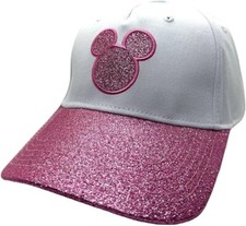 Youth Baseball Hat - Disney Mickey Shimmer, Pink Sparkle - Adjustable Cap