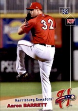 2019 Harrisburg Senators Grandstand #3 Aaron Barrett Evansville Indiana IN Card