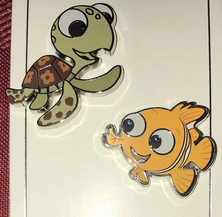 Juego de prendedores Finding Dory Squirt y Nemo de los parques de Disney y prendedor Bruce el tiburón nuevo difícil de encontrar Foto 4 de 4