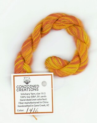 Silk Hand-Dyed Thread 30 Yd Conjoined Creations Oranges 1416 Cross Stitch