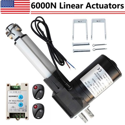 4'' 6000N Linear Actuator 1320lbs Max Lift DC 12Volt Motor W/ Wireless Controller