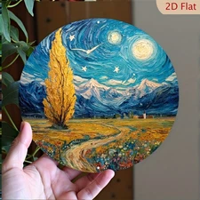 Van Gogh Starry Night Aluminum Art 8x8 Inch