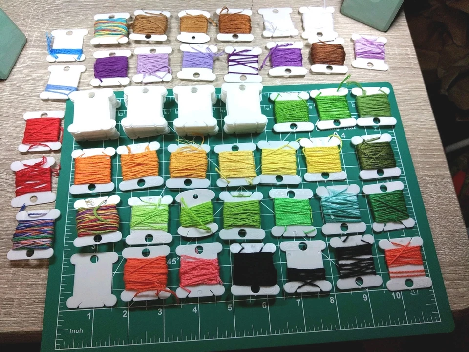 Cross Stitch Floss 41 Diff. Colors, 60 Unused DMC Embroidery String Cards. #Card - Image 2 of 4