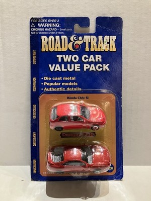 Maisto Road & Track 2 Car Value Pack Honda Civic Si & Toyota Celica GT Red *Read