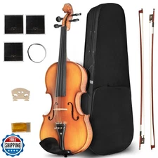 Ceciliec Acoustic Violin For Beginners, CVN-500 Solidwood Ebony F