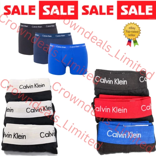 Calvin Klein Men's Boxer Brief Trunks Boxer Shorts 3 Pack Underwear UK