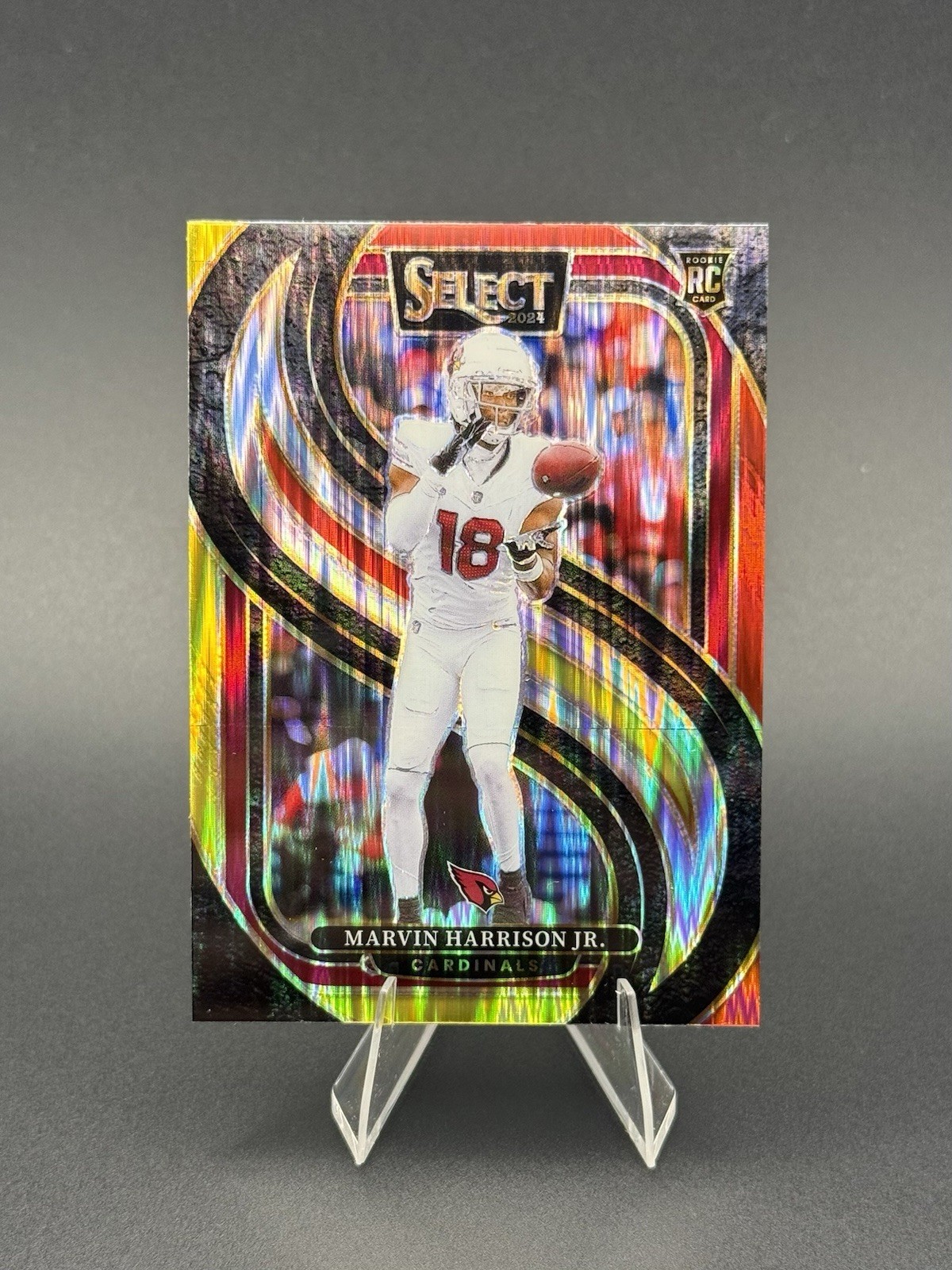 2024 Select - Premier Level Marvin Harrison Jr. #115 Red & Yellow Shock Prizm RC