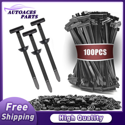 100pc For Buick Heavy Duty Cable Tie Buckle Self Locking Nylon Zip Ties Holder