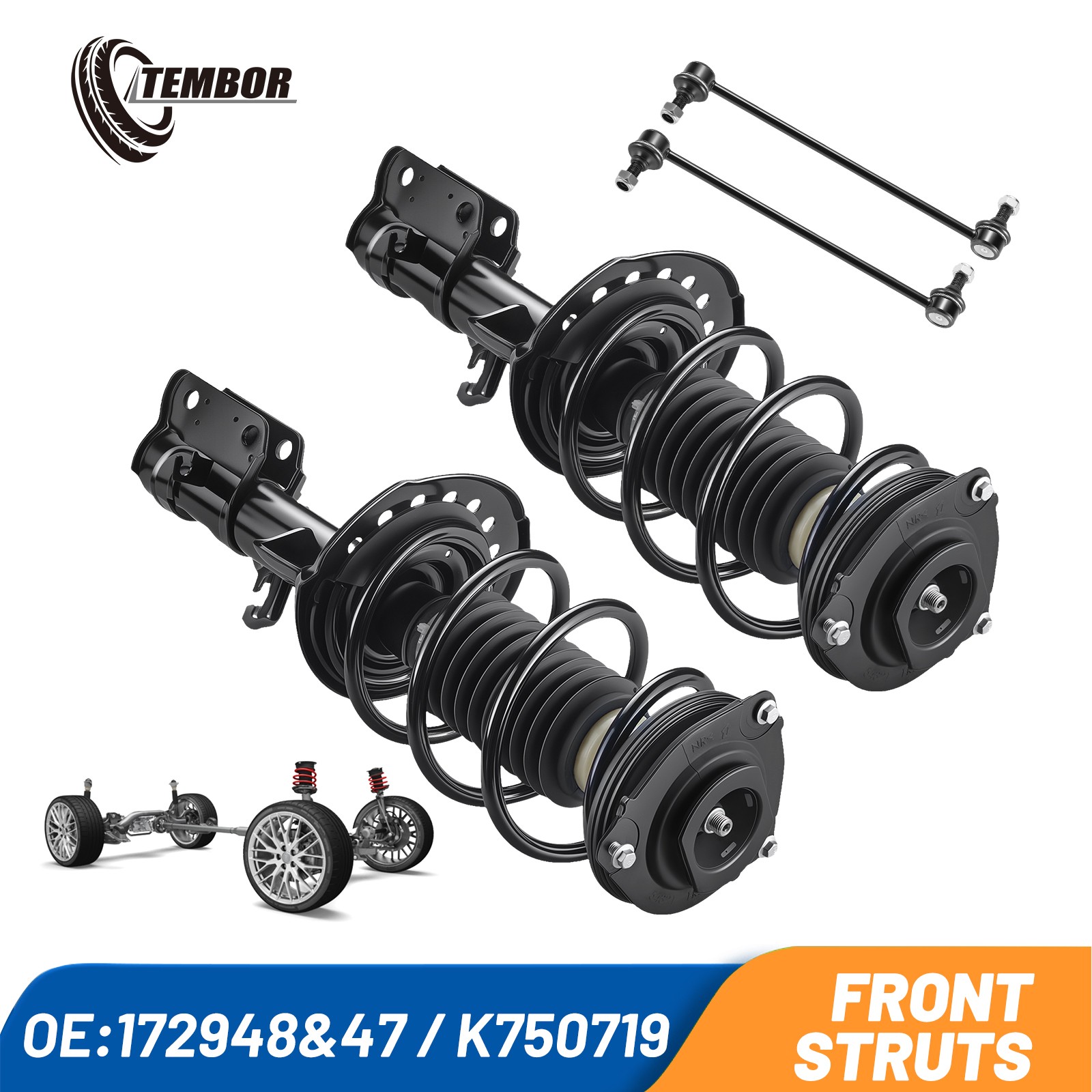 Front Struts Assemblies Sway Bar Links For 2013-2019 Nissan Sentra 1.8L 4PCS