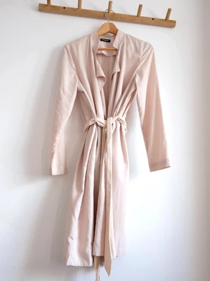 Gabardina larga rosa vintage American Apparel talla UK pequeña UK 6 8 10 chaqueta - Imagen 1 de 4