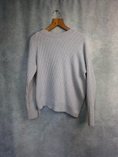 JOHN LEWIS JUMPER SIZE 12. GREY WOOL MIX ASYMMETRIC HEM CHUNKY KNIT