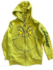 The Grinch Dr. Seuss Boys 10-12 Green Fleece Full Zip Hooded Jacket