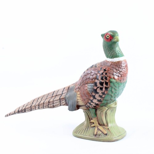 Hand Painted Pheasant Grouse Bird Figurine 15in Vintage Decorative Signed