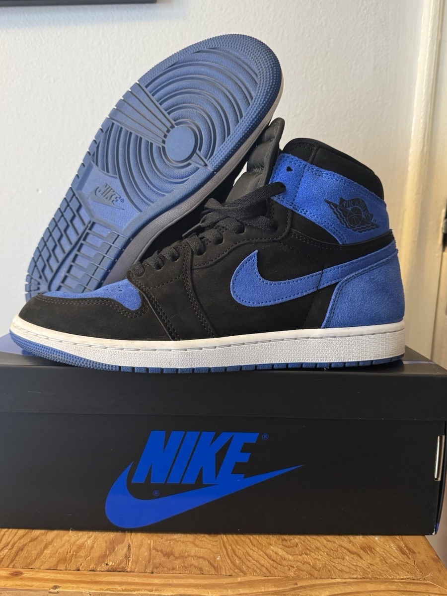 AIR JORDAN Retro High OG Black/Royal Size 10 Reimagined Worn