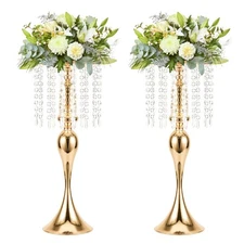 Wedding Centerpieces for Tables - Gold Flower Vases for Centerpieces, 2Pcs Ta...