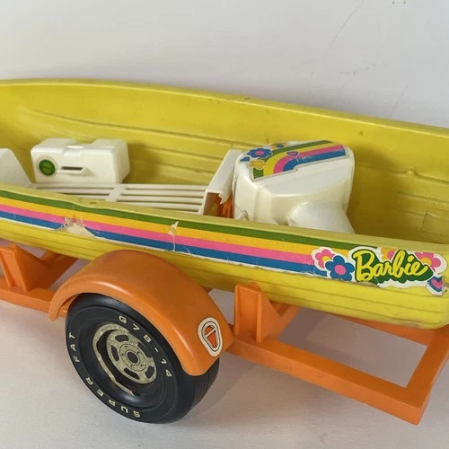 Barbie Let's Go Fishing Trailer Boat Partial Set 1973 Vintage Vehicle Set