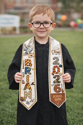 Personalized Wizard Graduation Stole 2026, Custom Name Class of 2026 Gift