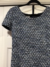 Oscar De La Renta Tweed Dress Blue/Black 12